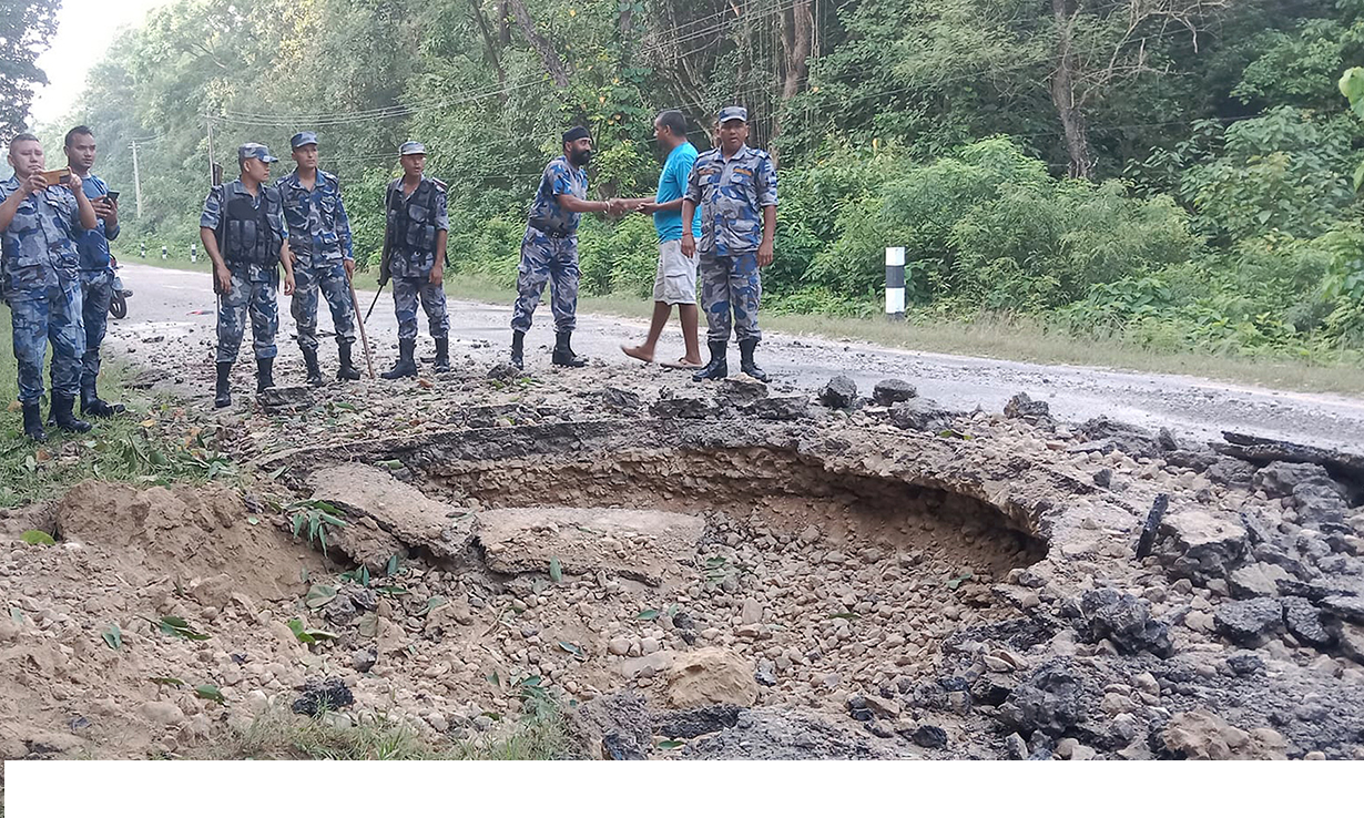 बाँकेको कोहलपुर कुसुम सडकखण्डमा ठुलो बिष्फोट, मानवीय क्षति हुन पाएन